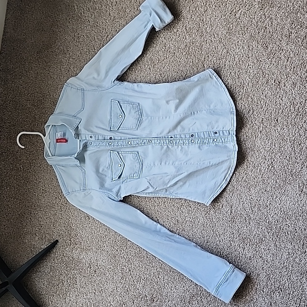H & M Divided Denim L/S Shirt, US TAG Size 6 - check measurements, EUC